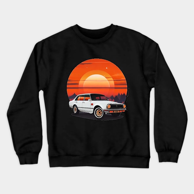 Retro Japanese Car Crewneck Sweatshirt by Rustic Portal